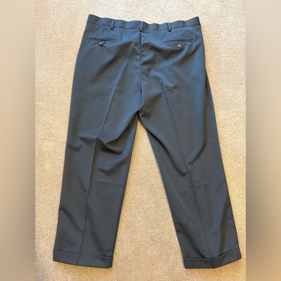 Dockers Premium Pleated Relaxed Fit Cuffed Dark Gray Mens Dress Pants 40x30 - Picture 10 of 11